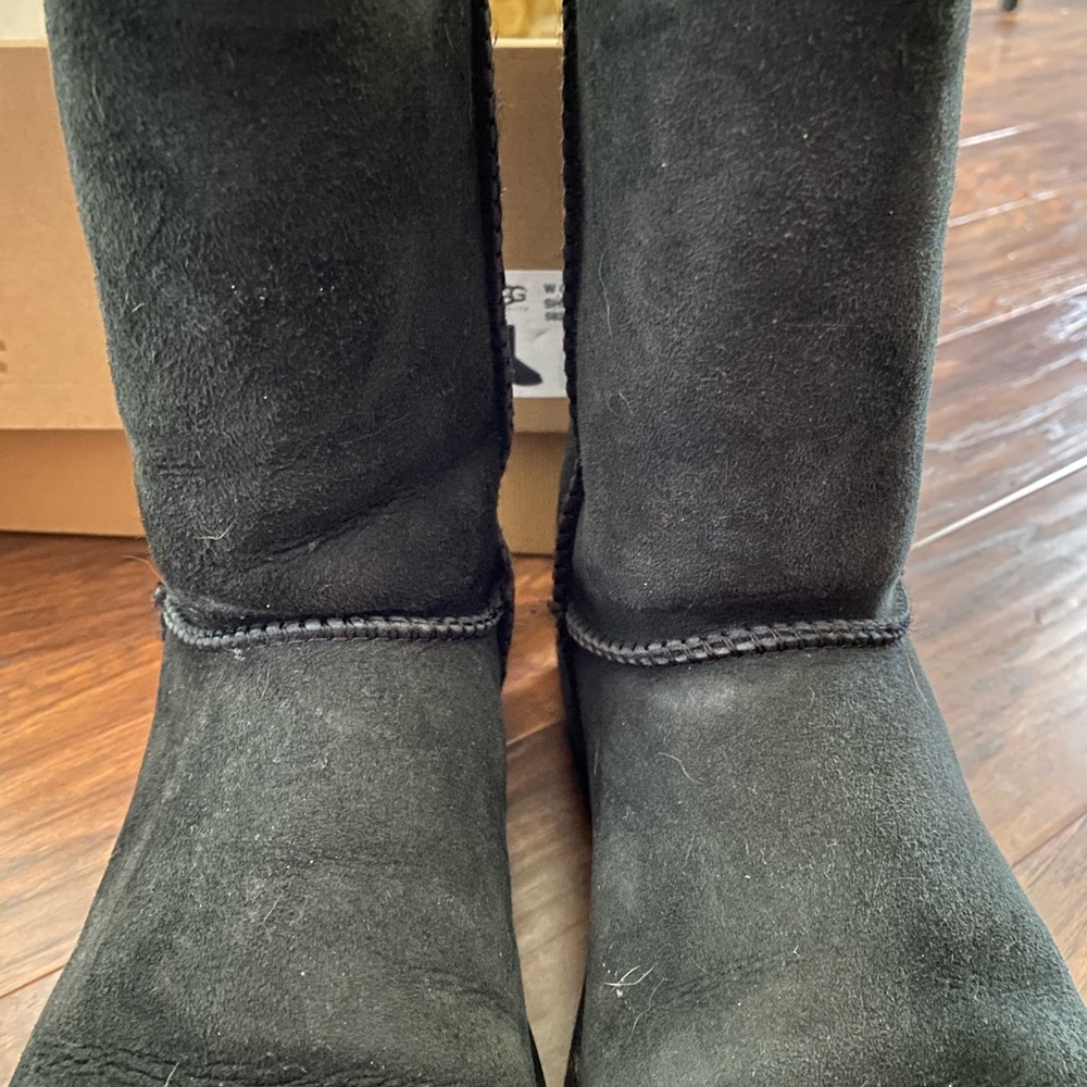 Black short fur Ugg Boots